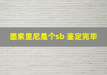 墨索里尼是个sb 鉴定完毕